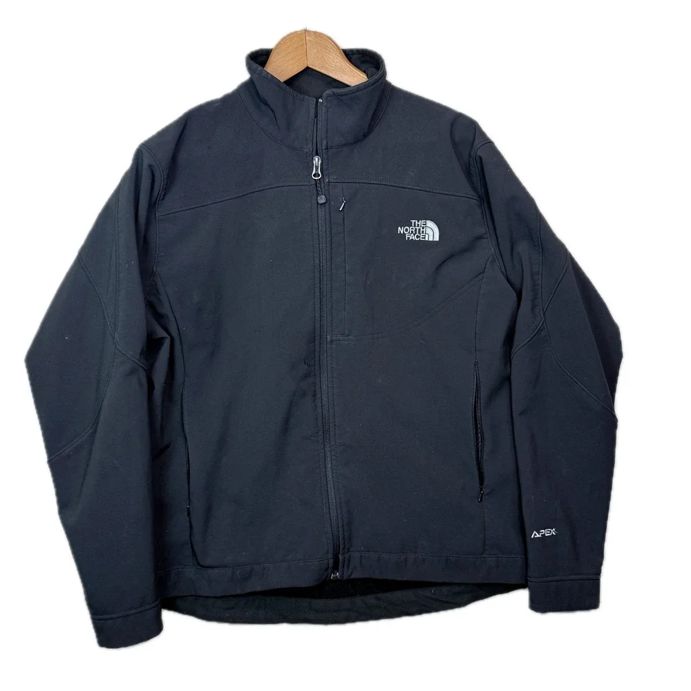The North Face Apex Bionic Softshell Jacket Mens Black Zip‎ Windproof Coat XL